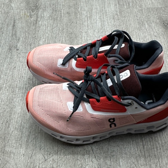 On Running Women's Coral and White Sneakers W CLOUDSTRATUS 2 - Picture 11 of 11
